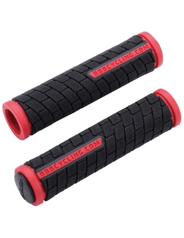 BBB HANDVATTEN DUAL GRIP 125MM ZWART/ROOD BHG-06