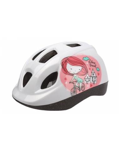 POLISPORT KINDERHELM PRINCESS WIT/ROZE 46-53 CM