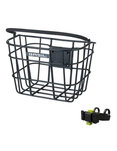 BASIL MAND BREMEN ALUMINIUM ZWART MET KLICKFIX-HOUDER