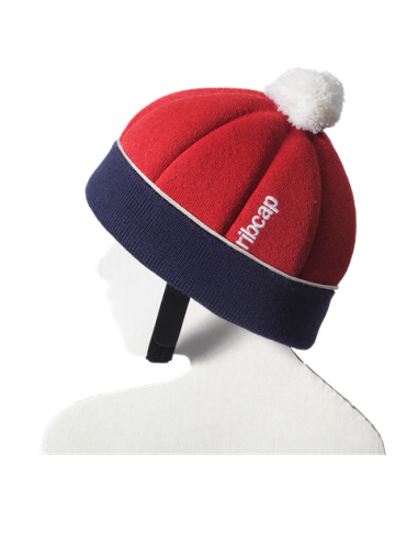 RIBCAP KIDS FIETSHELM/MUTS FREDDIE BLAUW/ROOD