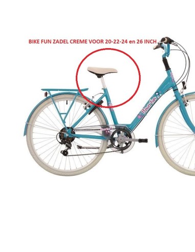 BIKEFUN KINDERZADEL CREME VOOR 20-22-24 en 26 INCH
