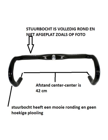 RIDLEY 4ZA KOERSSTUUR CARBON 42 CM ZWART