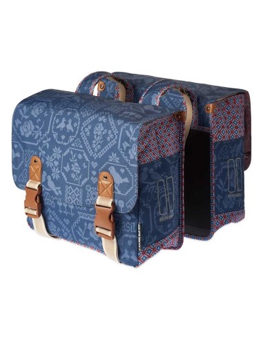 BASIL TAS DUBBEL BOHEME 35 LITER INDIGO BLAUW